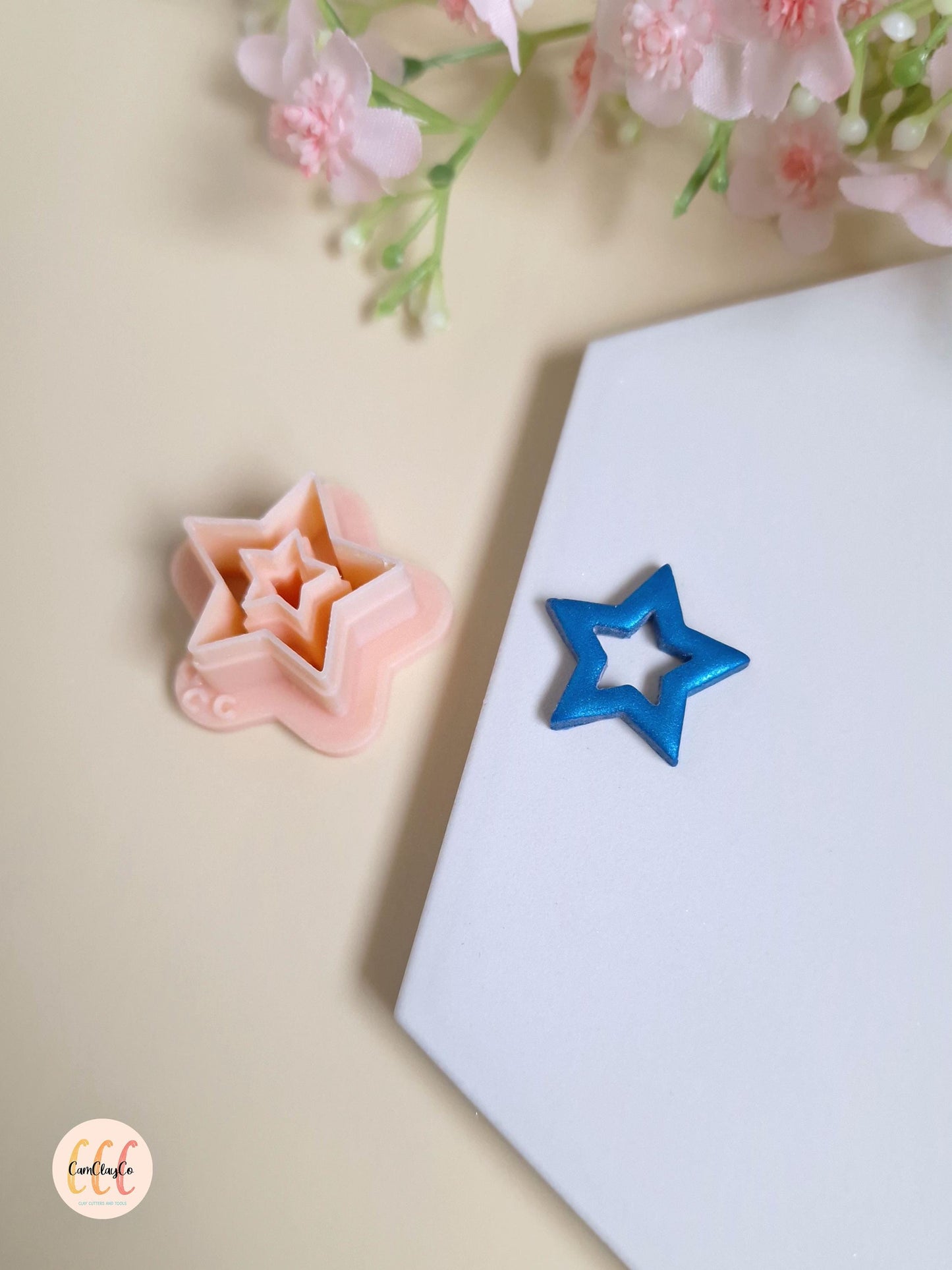 3D Hollow Star Cookie Cutter for Polymer Clay Jewelry Making, Interchangeable Hoop Earring Tassel