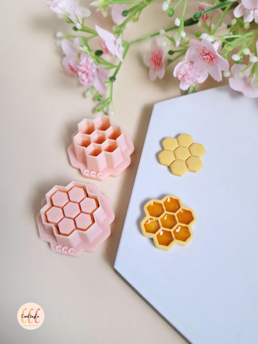 Emporte-pièces 3D en forme de nid d'abeille rond pour la fabrication de bijoux en argile polymère