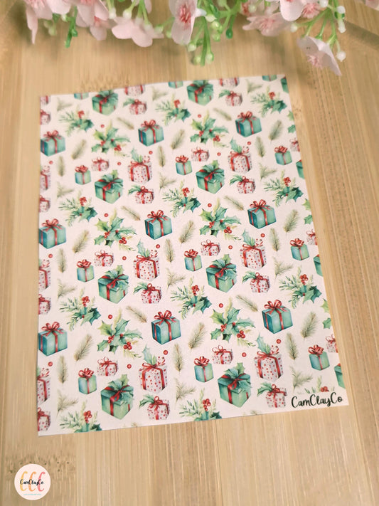 Feuille de transfert soluble à l'eau - Cadeaux 01