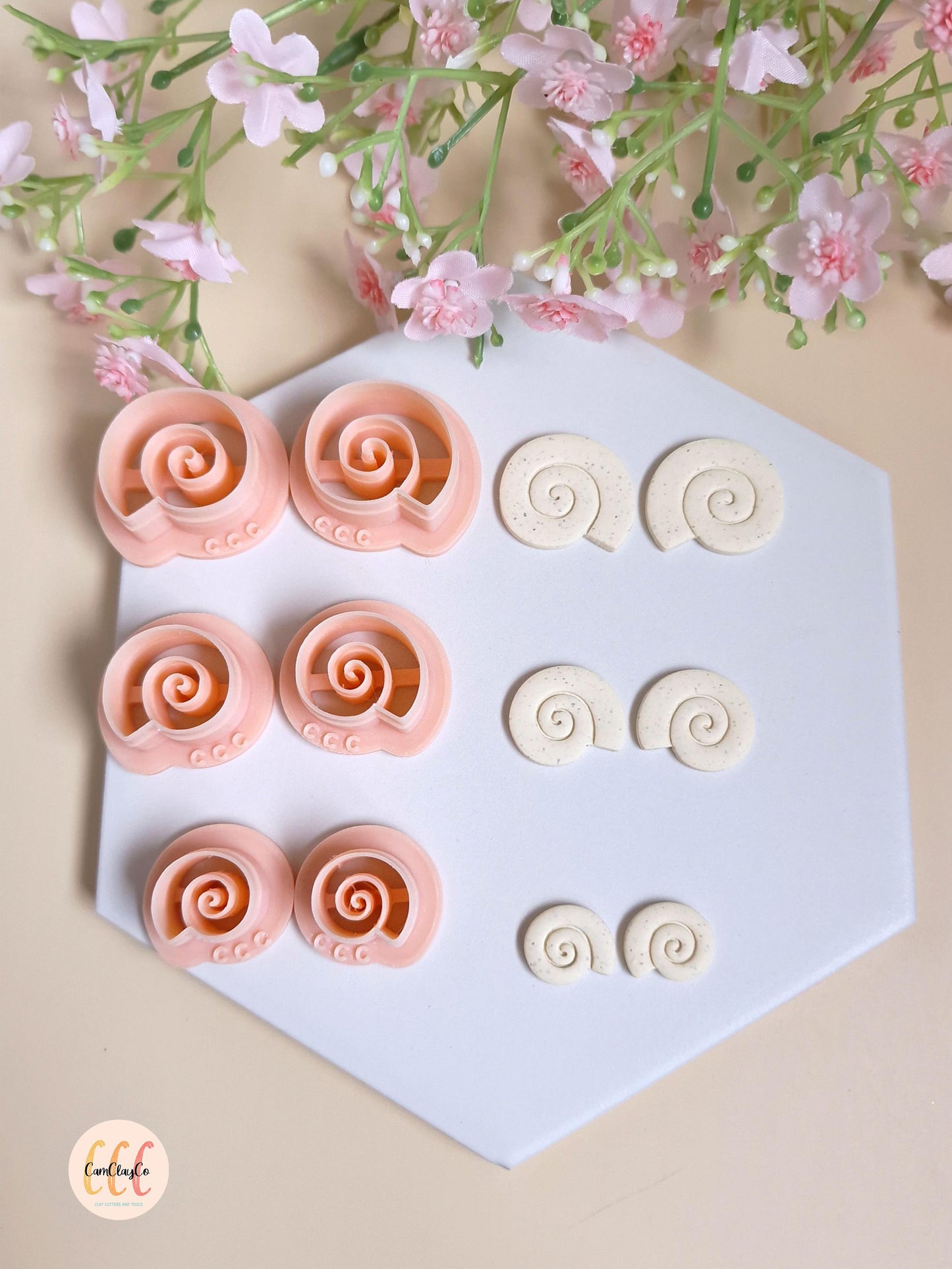 Emporte-pièces 3D en forme de coquillages escargots pour la fabrication de bijoux en argile polymère