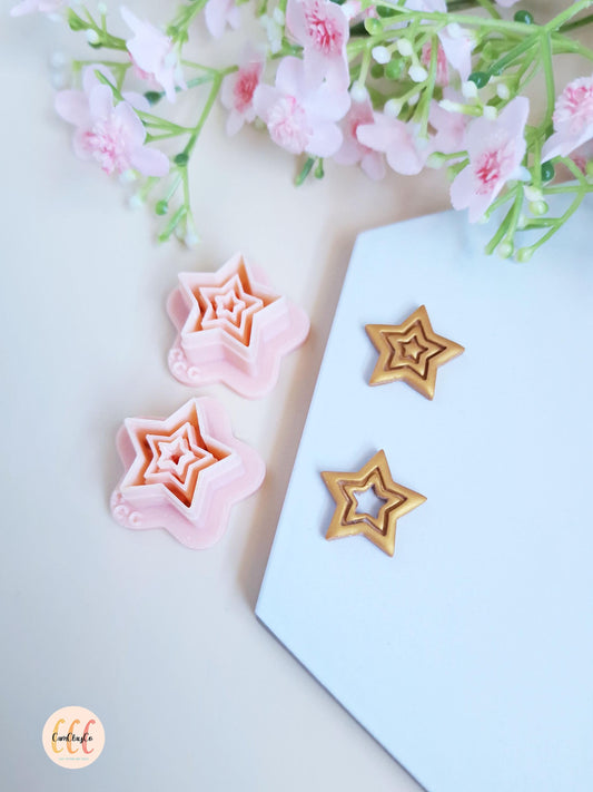 Emporte-pièces 3D en forme d'étoiles pour la fabrication de bijoux en argile polymère, pampilles pour créoles interchangeables