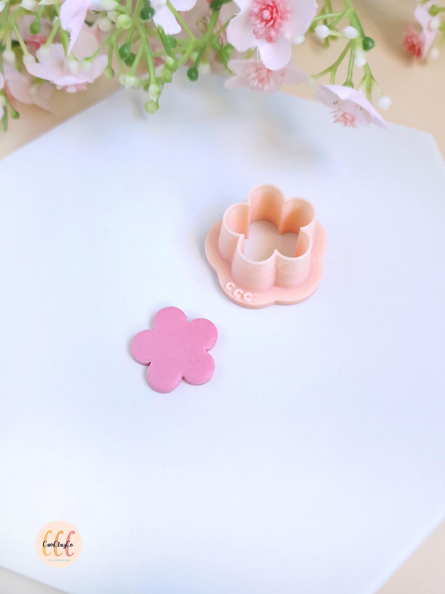 Emporte-pièce 3D en forme de fleur donut 5 pétales pour la fabrication de bijoux en argile polymère