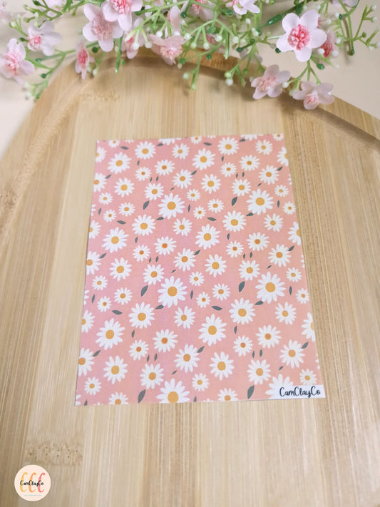 Feuille de transfert soluble à l'eau pour la fabrication de bijoux en argile polymère - Flowers 012