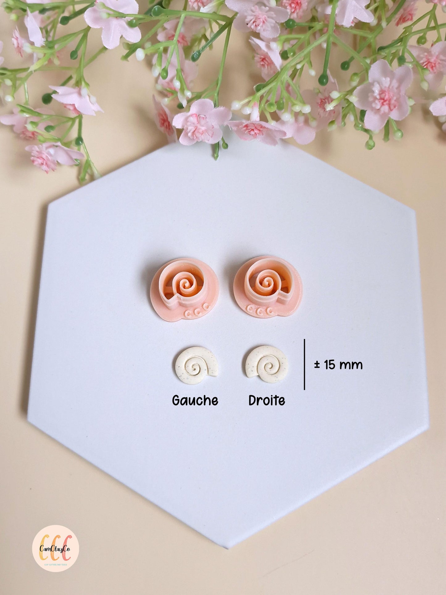 Emporte-pièces 3D en forme de coquillages escargots pour la fabrication de bijoux en argile polymère