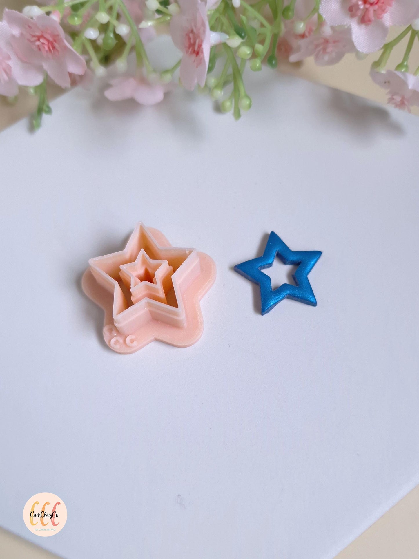 3D Hollow Star Cookie Cutter for Polymer Clay Jewelry Making, Interchangeable Hoop Earring Tassel