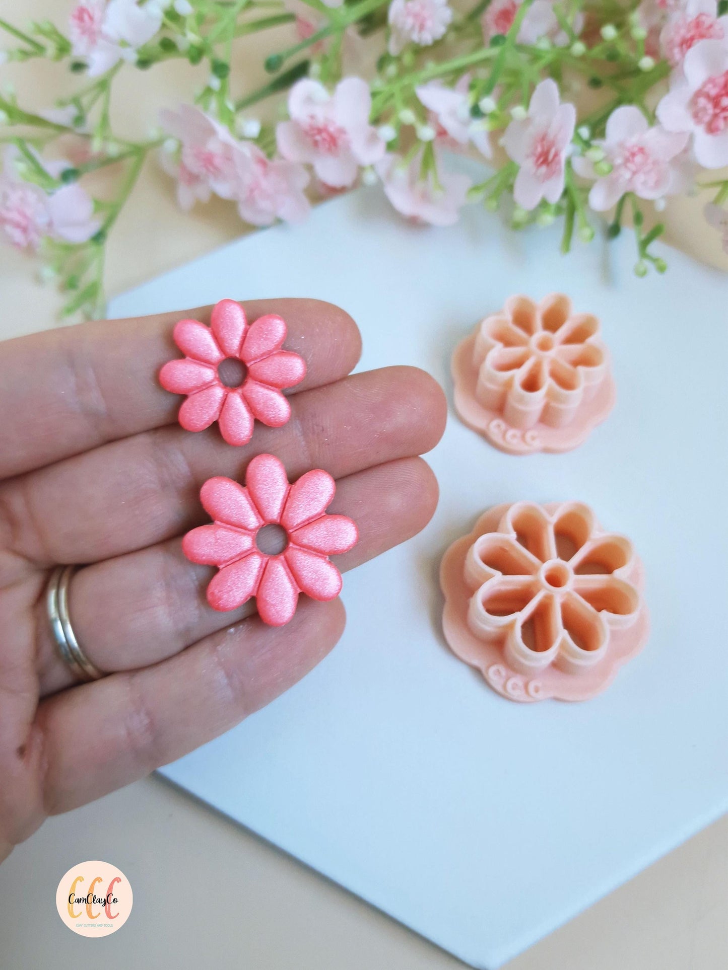 Emporte-pièces 3D fleurs 8 pétales pour la fabrication de bijoux en argile polymère, créoles interchangeables