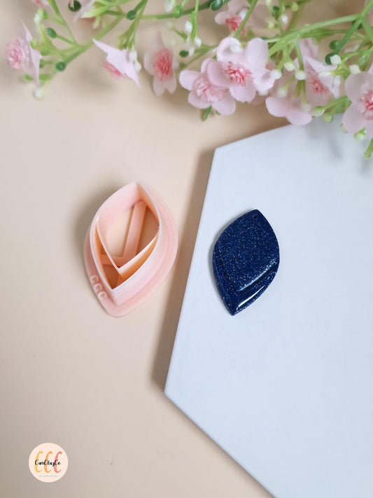 Emporte-pièce 3D en forme de goutte pointue élégante pour la fabrication de bijoux en argile polymère - Elegant 01