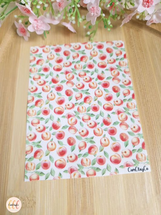 Feuille de transfert soluble à l'eau pour la fabrication de bijoux en argile polymère - Peach 01