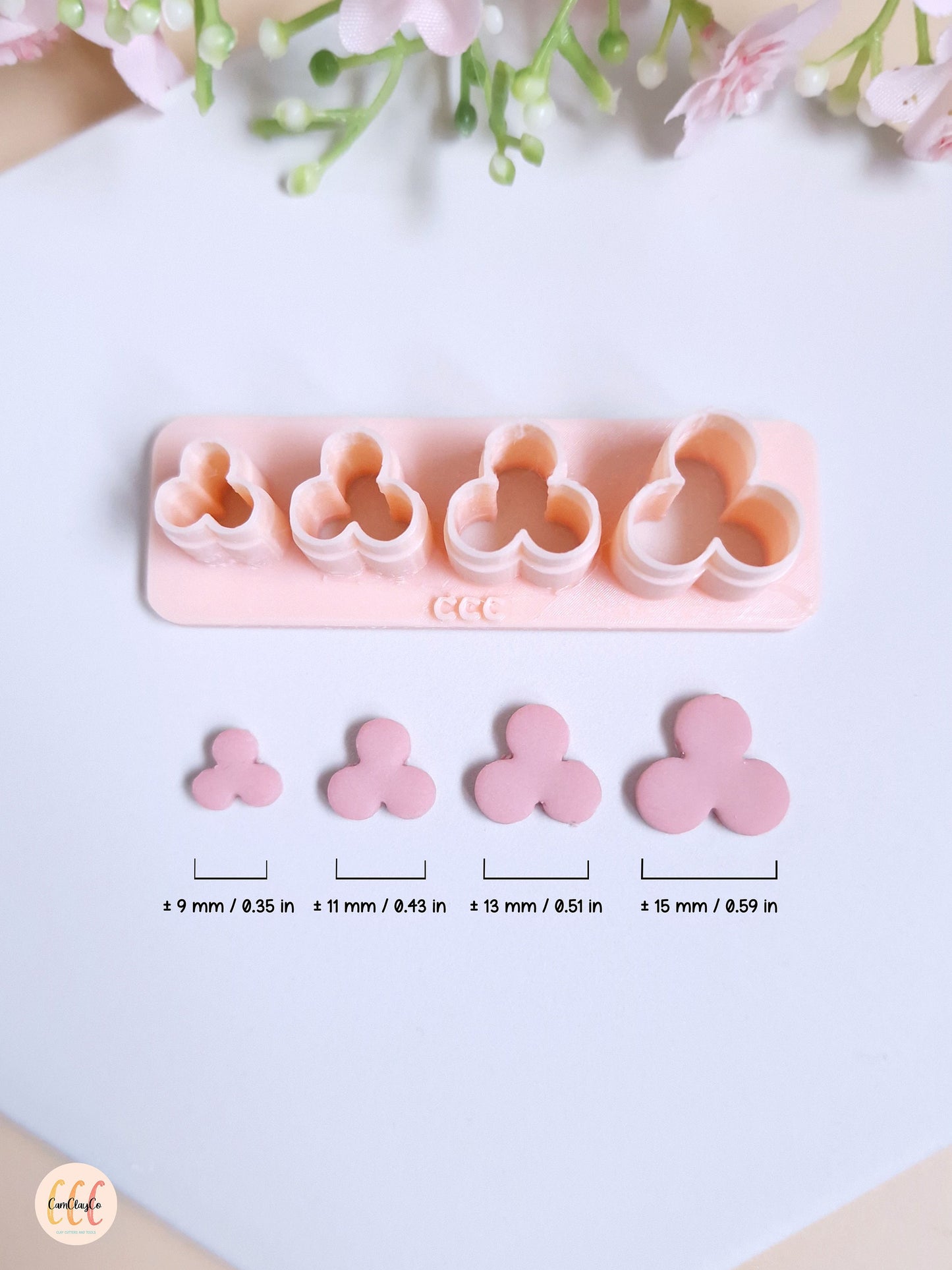 Emporte-pièce 3D en forme de pétales pour la fabrication de bijoux en argile polymère - Set pétales 4 tailles 02