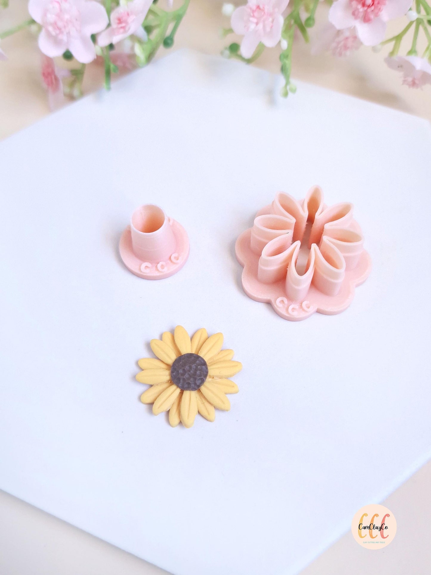 Emporte-pièces 3D en forme de marguerite ou tournesol pour la fabrication de bijoux en argile polymère