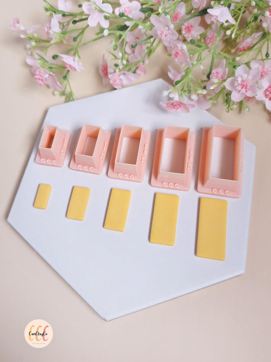 Emporte-pièces 3D en forme de rectangles pour fabrication de bijoux en argile polymère