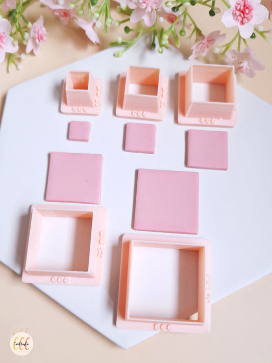 Emporte-pièces 3D en forme de carrés pour la fabrication de bijoux en argile polymère