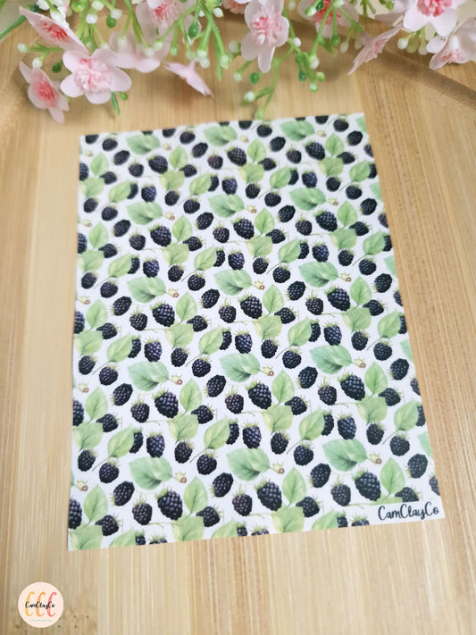 Feuille de transfert soluble à l'eau pour la fabrication de bijoux en argile polymère - Blackberry 01