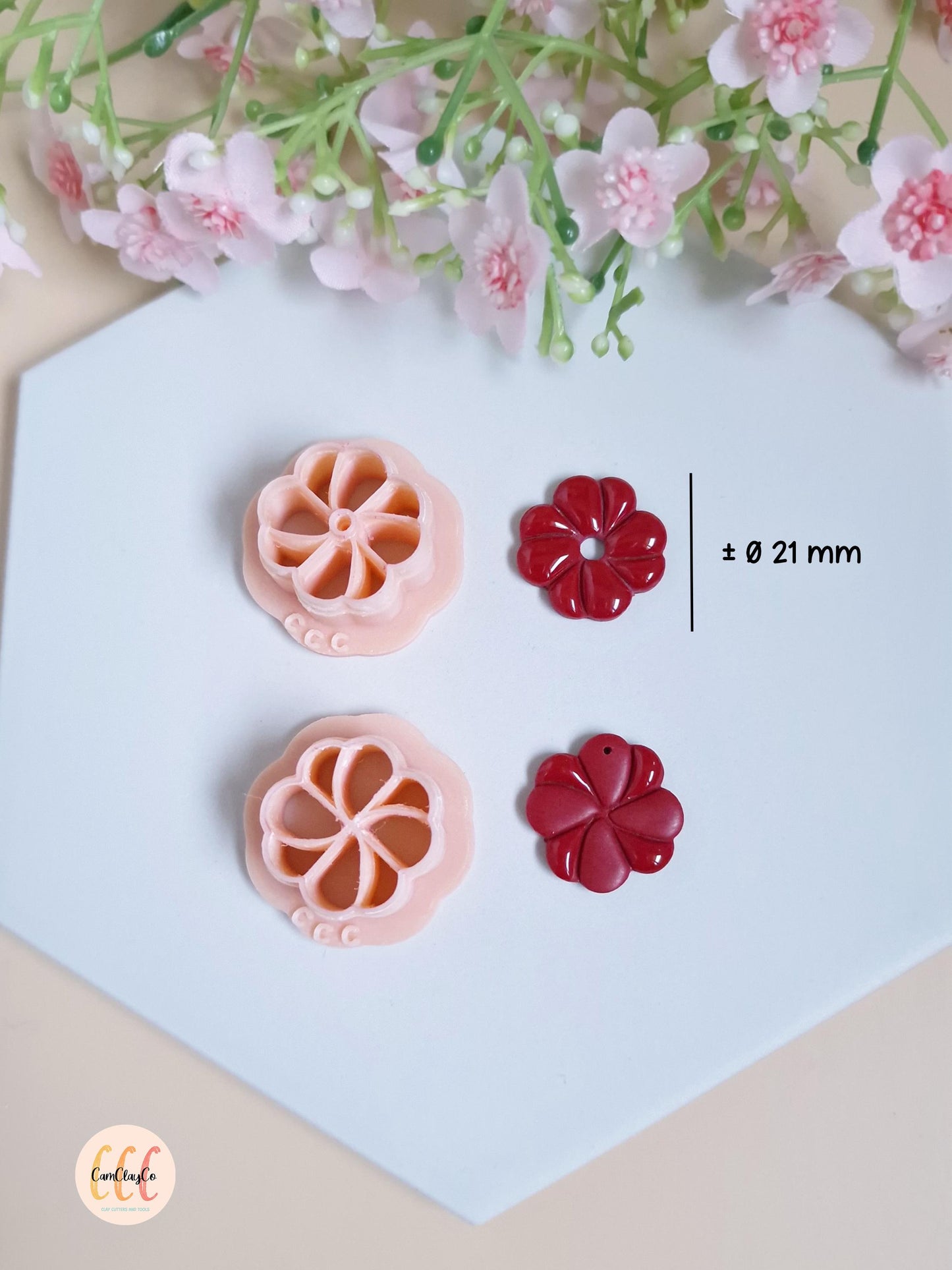 Emporte-pièces 3D en forme de fleur abstraite pour la fabrication de bijoux en argile polymère, créoles interchangeables - Elegant 03
