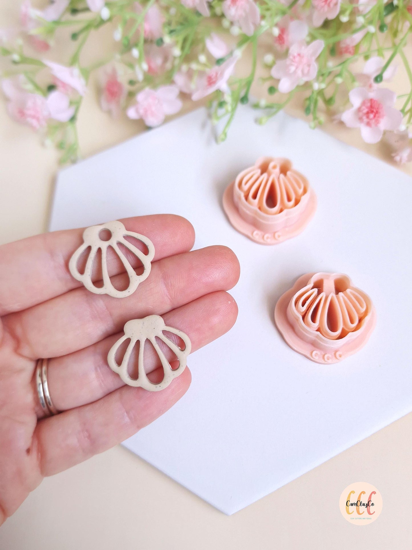 3D Openwork Shell Cookie Cutters for Polymer Clay Jewelry Making, Interchangeable Hoop Earrings, Tassels