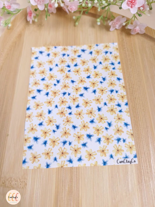 Feuille de transfert soluble à l'eau pour la fabrication de bijoux en argile polymère - Flowers 02