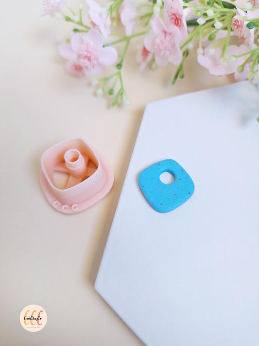 Emporte-pièce 3D en forme de losange arrondi pour la fabrication de bijoux en argile polymère, créoles interchangeables, pampilles