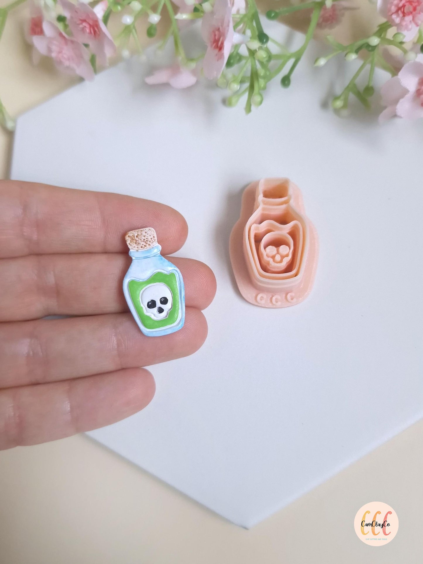 Emporte-pièce 3D en forme de fiole de poison, Halloween pour la fabrication de bijoux en argile polymère