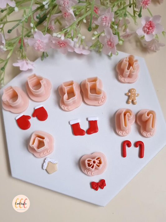 Emporte-pièces 3D petites formes de Noël pour la fabrication de bijoux en argile polymère