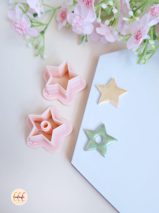 Emporte-pièces 3D en forme d'étoiles pour la fabrication de bijoux en argile polymère, pampilles pour créoles interchangeables