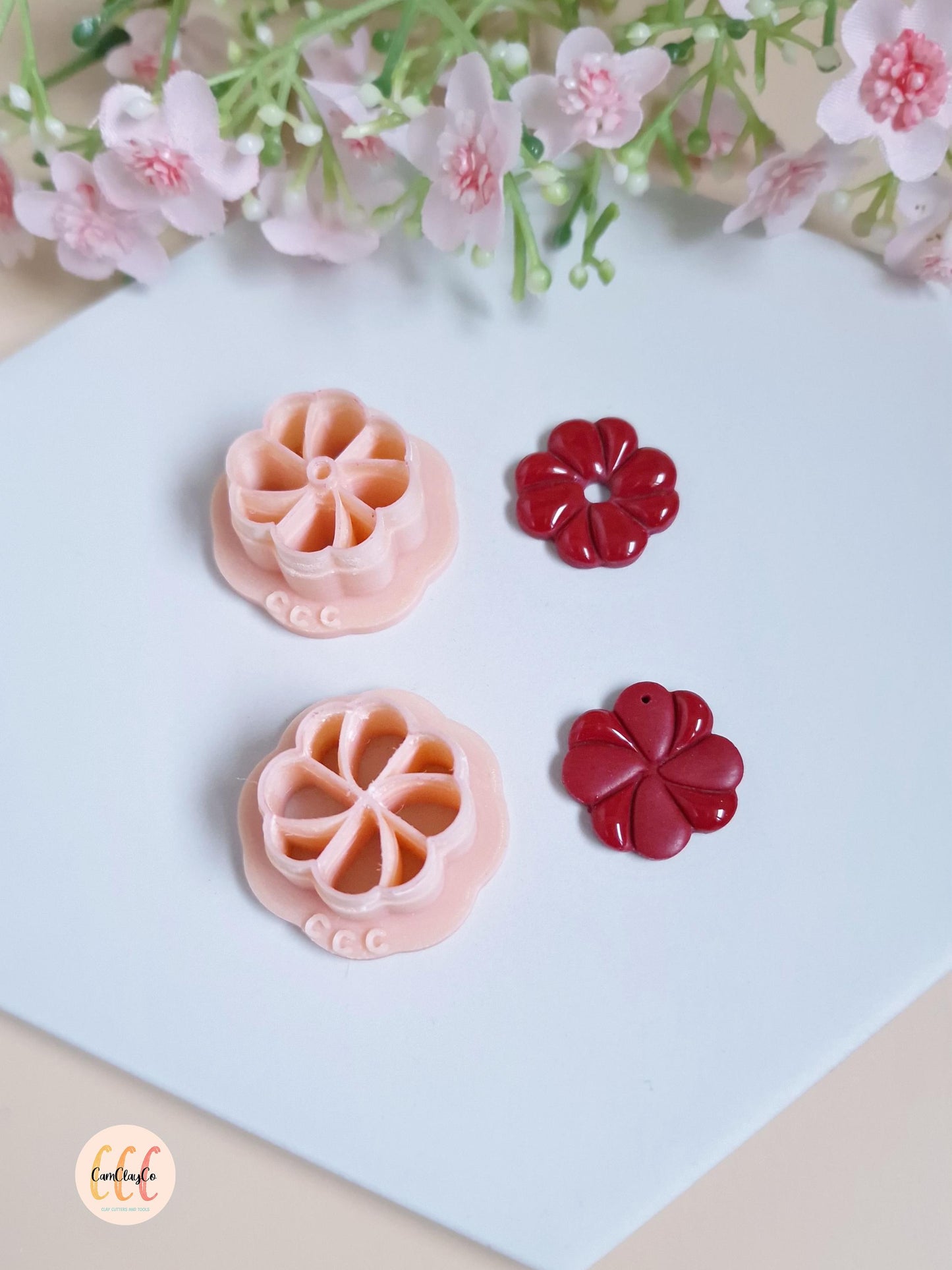 Emporte-pièces 3D en forme de fleur abstraite pour la fabrication de bijoux en argile polymère, créoles interchangeables - Elegant 03