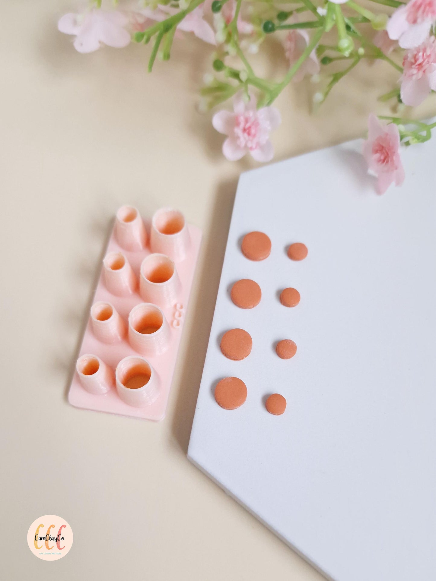 3D Small Circle Cookie Cutter 2 Different Sizes for Polymer Clay Jewelry Making - Circle Set 2 Sizes