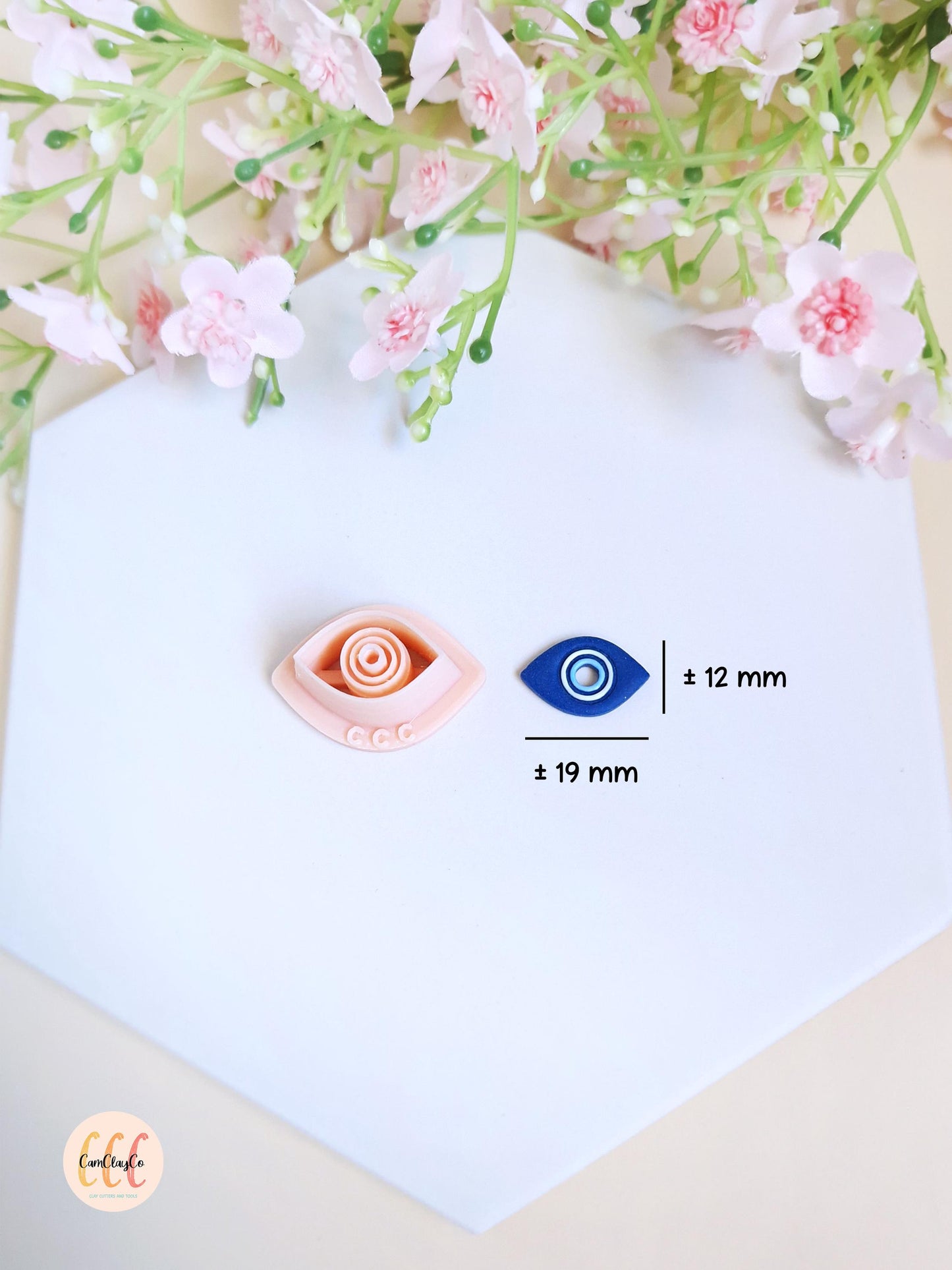 Emporte-pièce 3D en forme de mauvais œil, evil eye, pour la fabrication de bijoux en argile polymère, pampilles créoles interchangeables