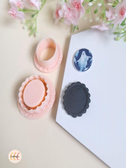 Emporte-pièces 3D en forme de cadre, tableau + intérieur pour la fabrication de bijoux en argile polymère