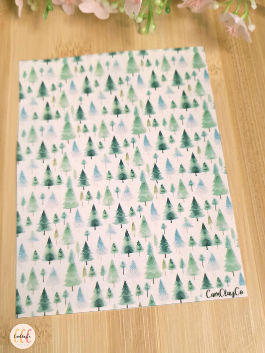 Feuille de transfert soluble à l'eau - Sapins 02