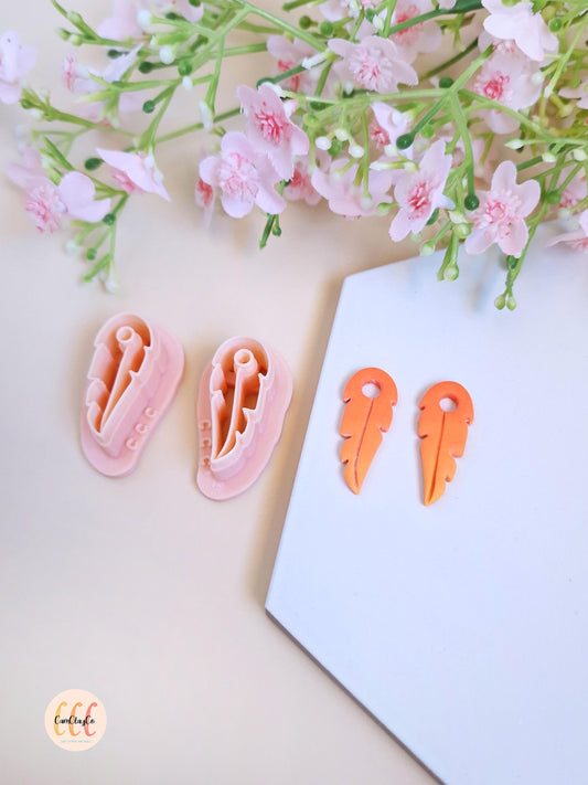 Emporte-pièces 3D en forme de plumes pour la fabrication de bijoux en argile polymère, créoles interchangeables, pampilles