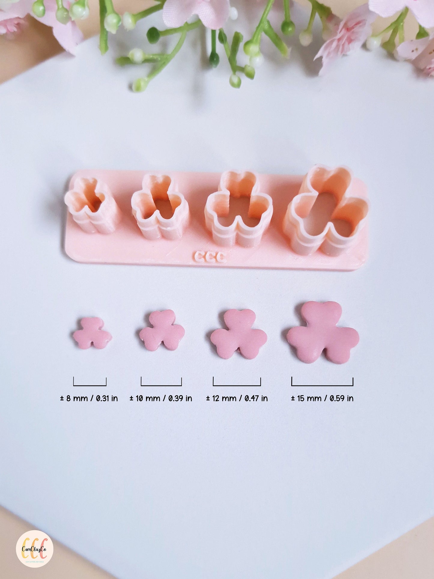 Emporte-pièce 3D en forme de pétales pour la fabrication de bijoux en argile polymère - Set pétales 4 tailles 01