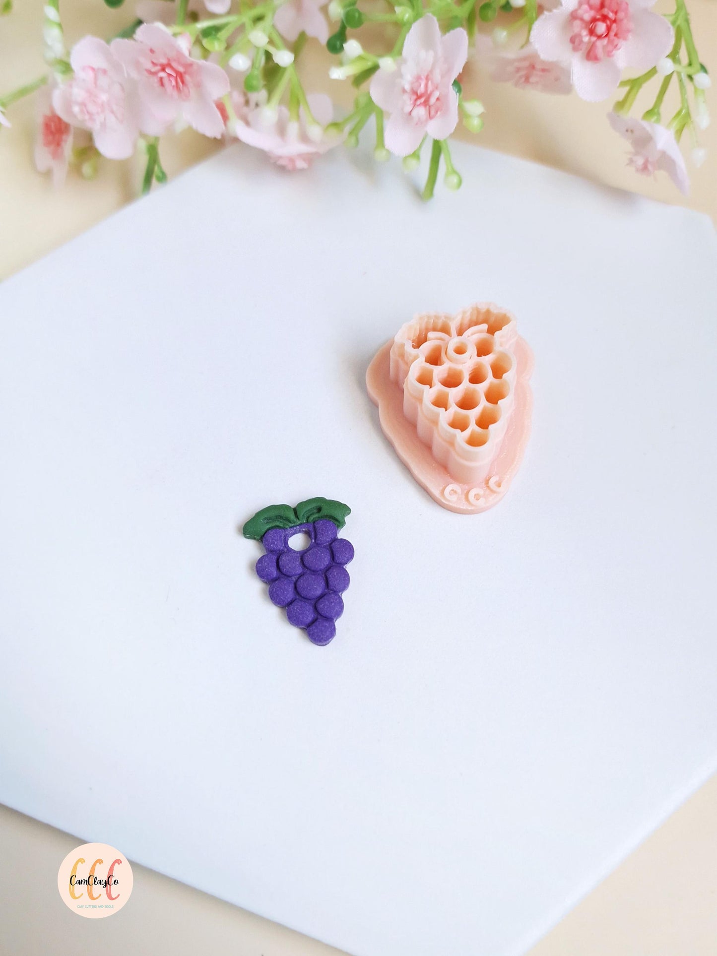3D Grape Cookie Cutters for Polymer Clay Jewelry Making, Interchangeable Hoop Earrings