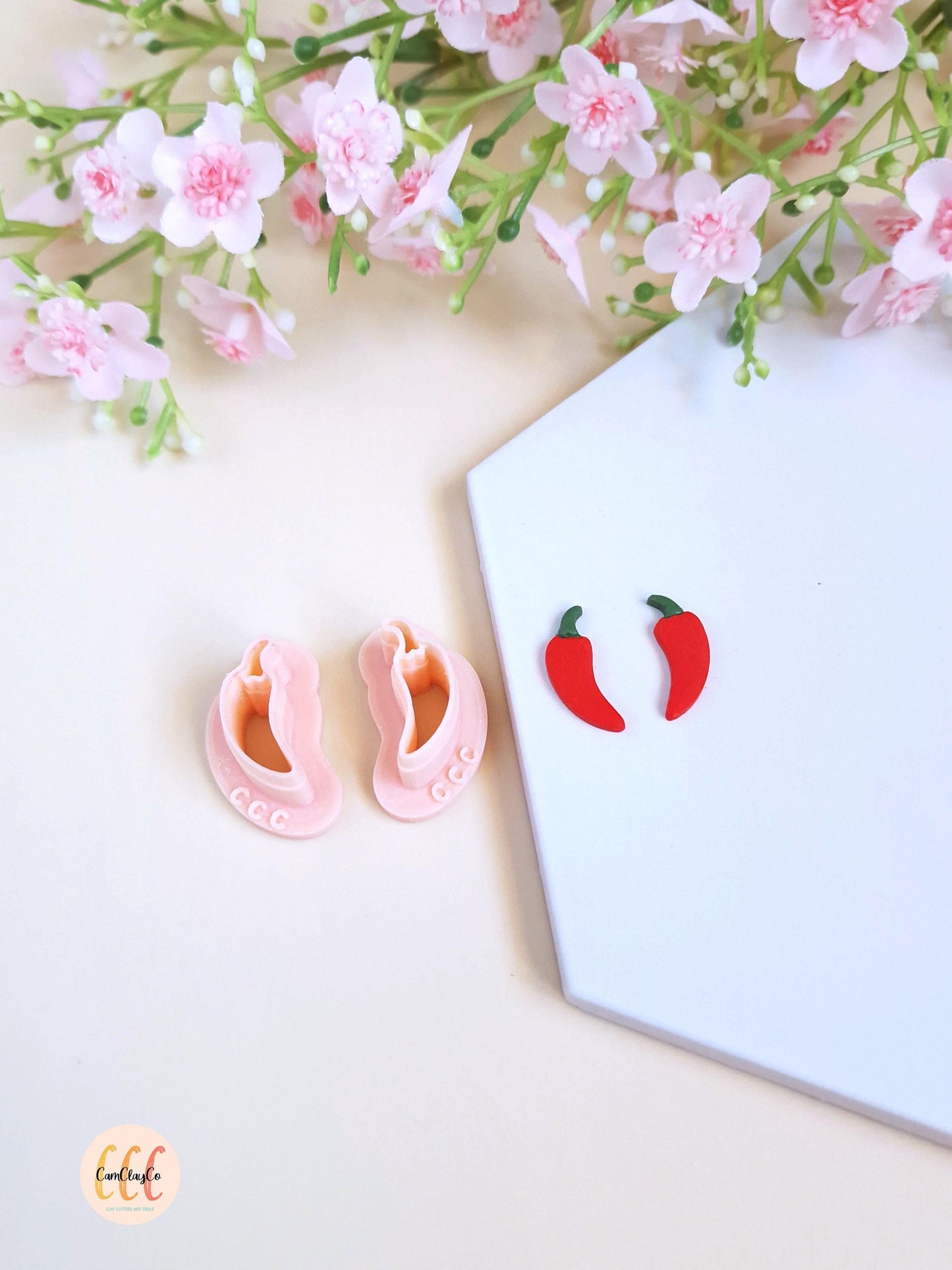 3D Chili Pepper Cookie Cutter for Polymer Clay Jewelry Making