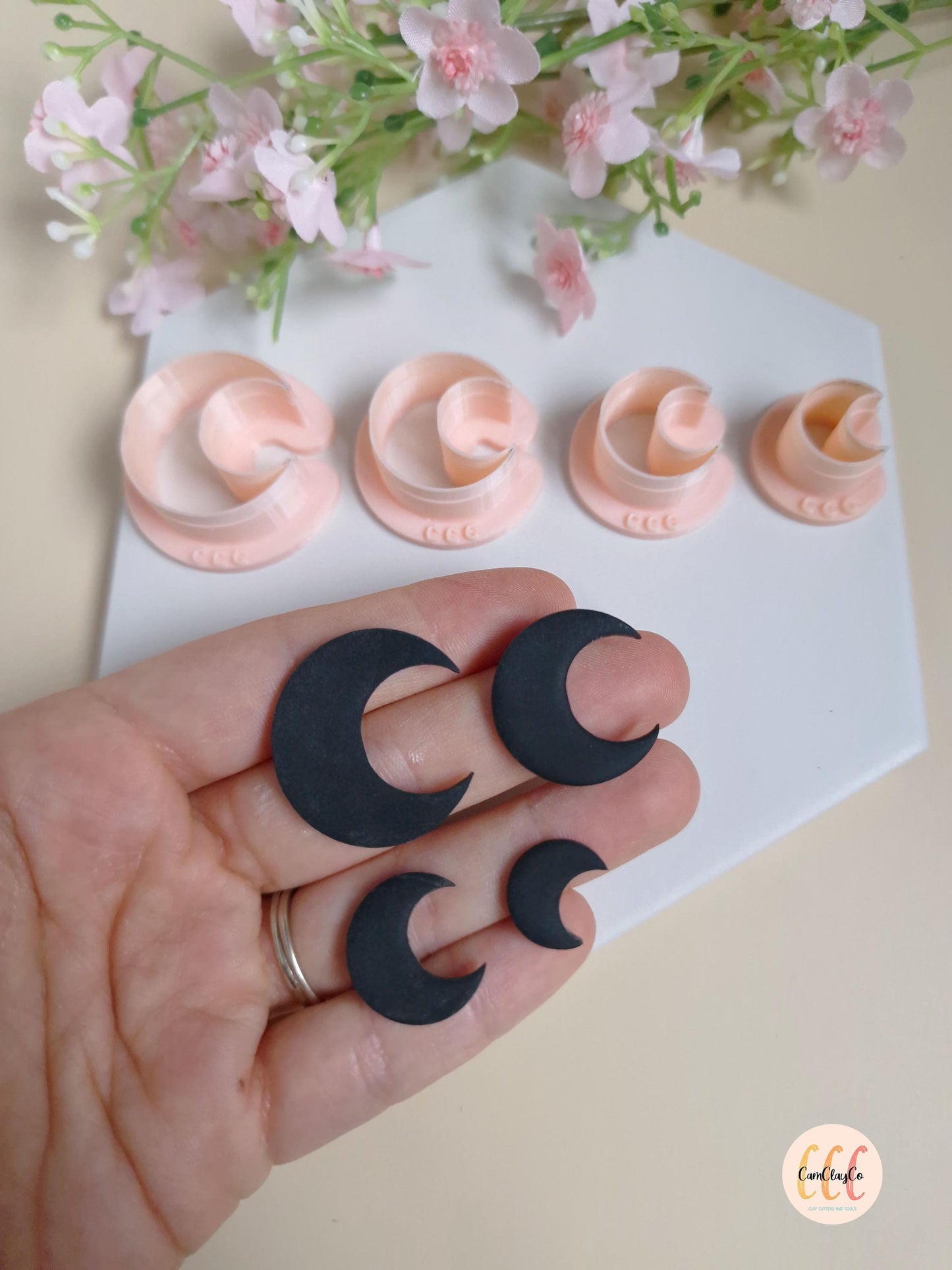 3D Half Moon Cookie Cutters for Polymer Clay Jewelry Making