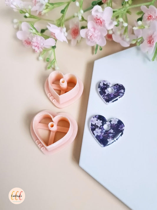 Emporte-pièces 3D en forme de cœurs pour la fabrication de bijoux en argile polymère, créoles interchangeables, pampilles