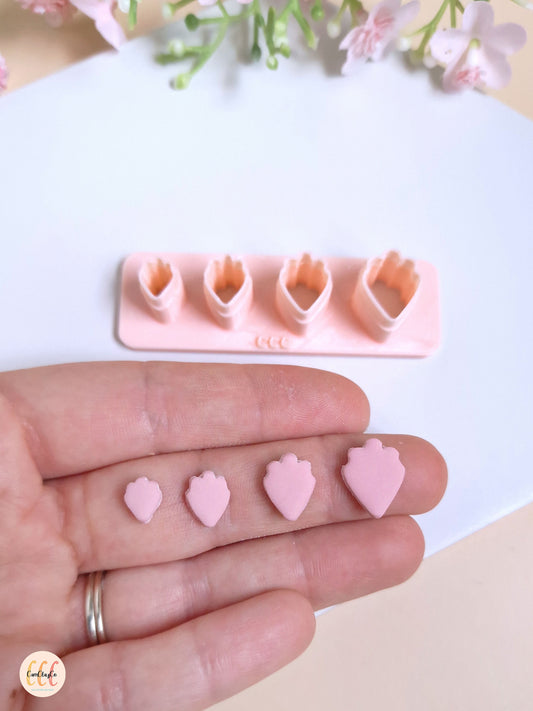 Emporte-pièce 3D en forme de pétales pour la fabrication de bijoux en argile polymère - Set pétales 4 tailles 03