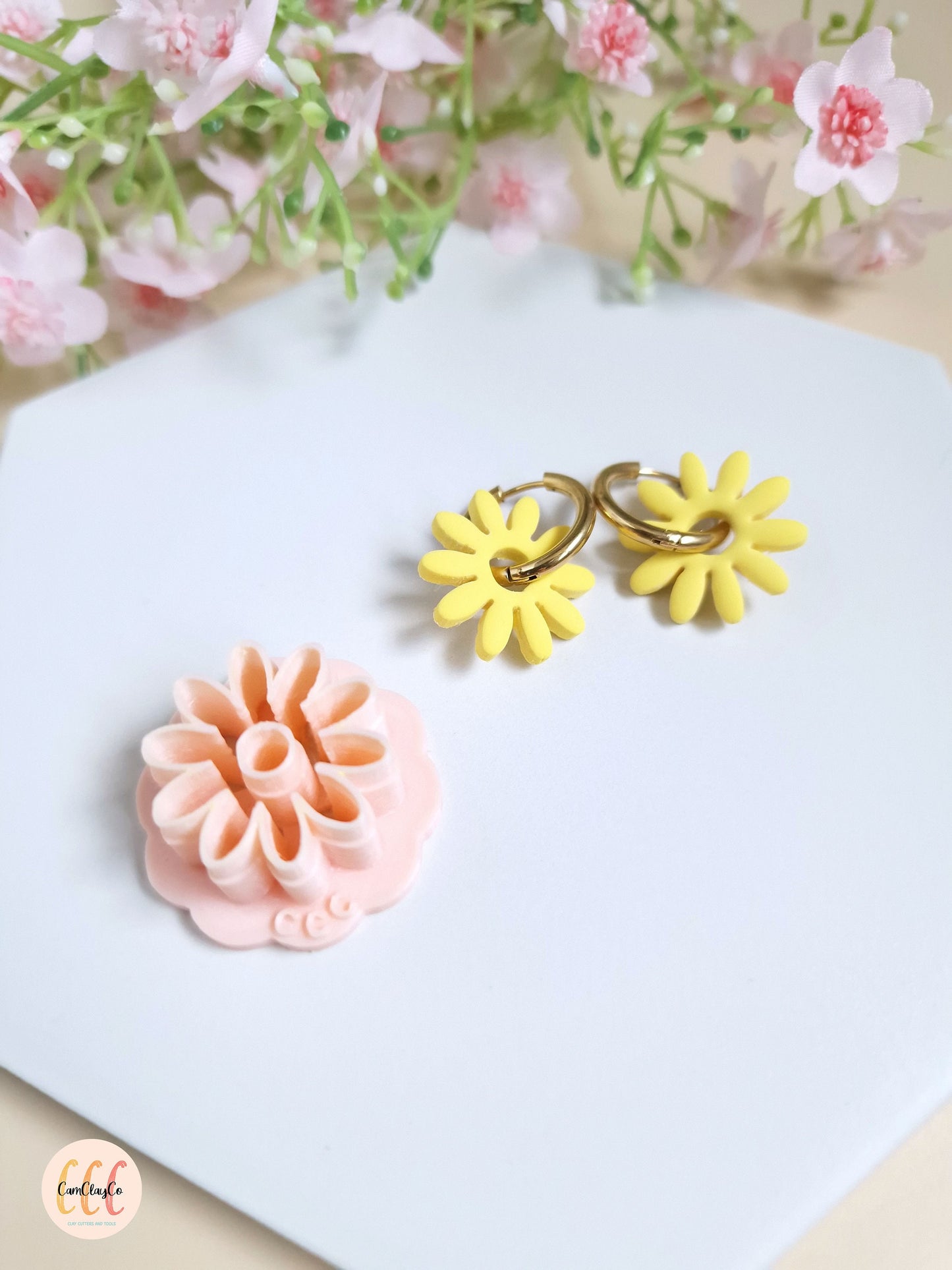 Emporte-pièce 3D en forme de fleur 10 pétales pour la fabrication de bijoux en argile polymère, pampilles, créoles interchangeables