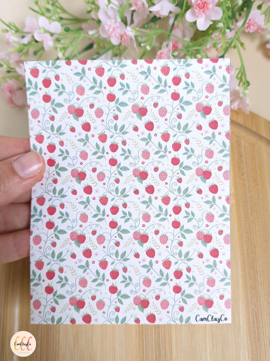 Feuille de transfert soluble à l'eau pour la fabrication de bijoux en argile polymère, fruits - Raspberry 03