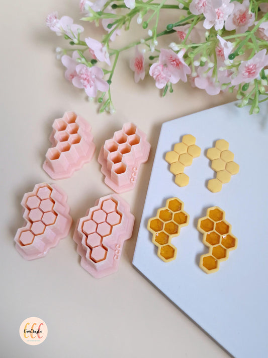 Emporte-pièces 3D en forme de nid d'abeille long pour la fabrication de bijoux en argile polymère