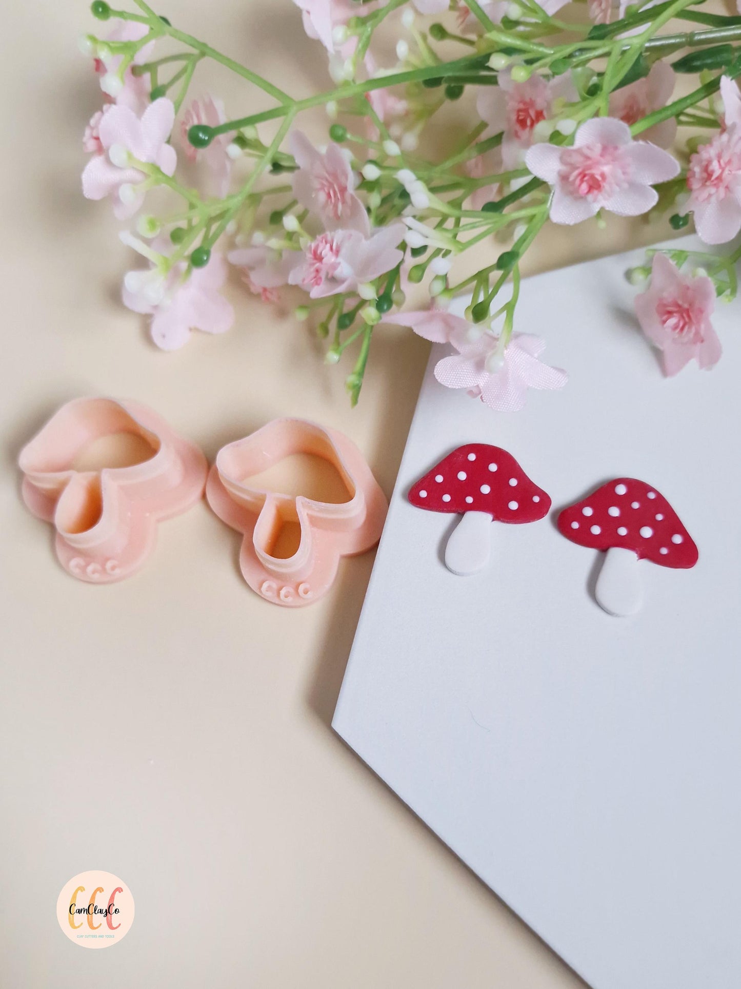 3D Mushroom Cookie Cutters for Polymer Clay Jewelry Making