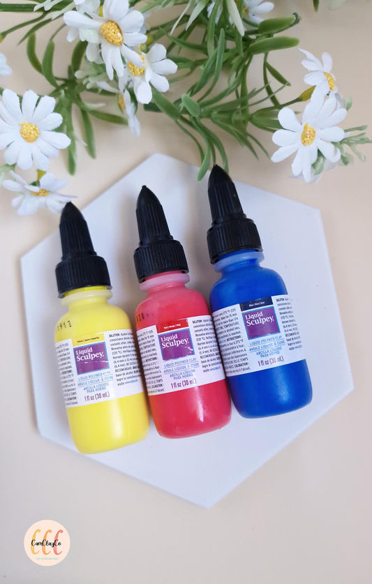 Argile liquide à cuire - 3 flacons - Couleurs primaires