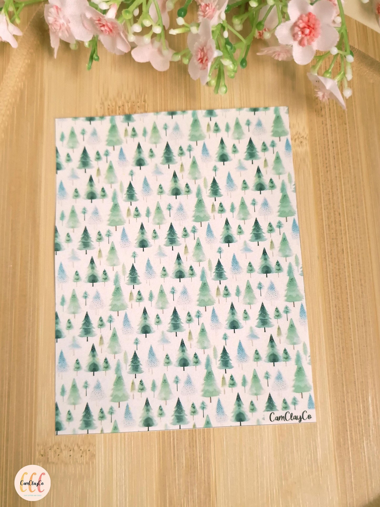 Feuille de transfert soluble à l'eau - Sapins 02