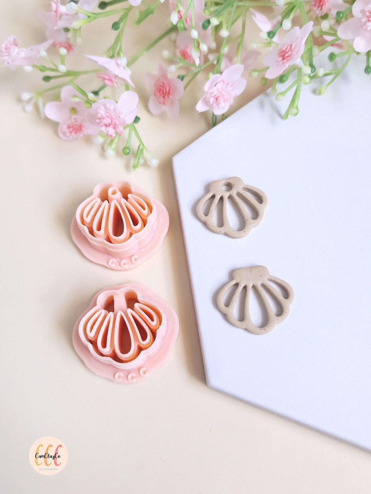 3D Openwork Shell Cookie Cutters for Polymer Clay Jewelry Making, Interchangeable Hoop Earrings, Tassels