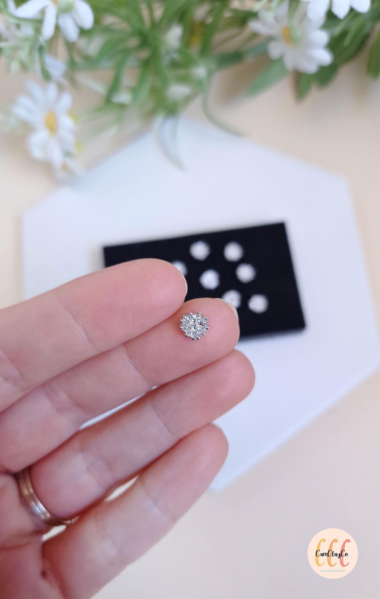 Centres de fleurs pour la fabrication de bijoux, doré et argenté - 10 pièces