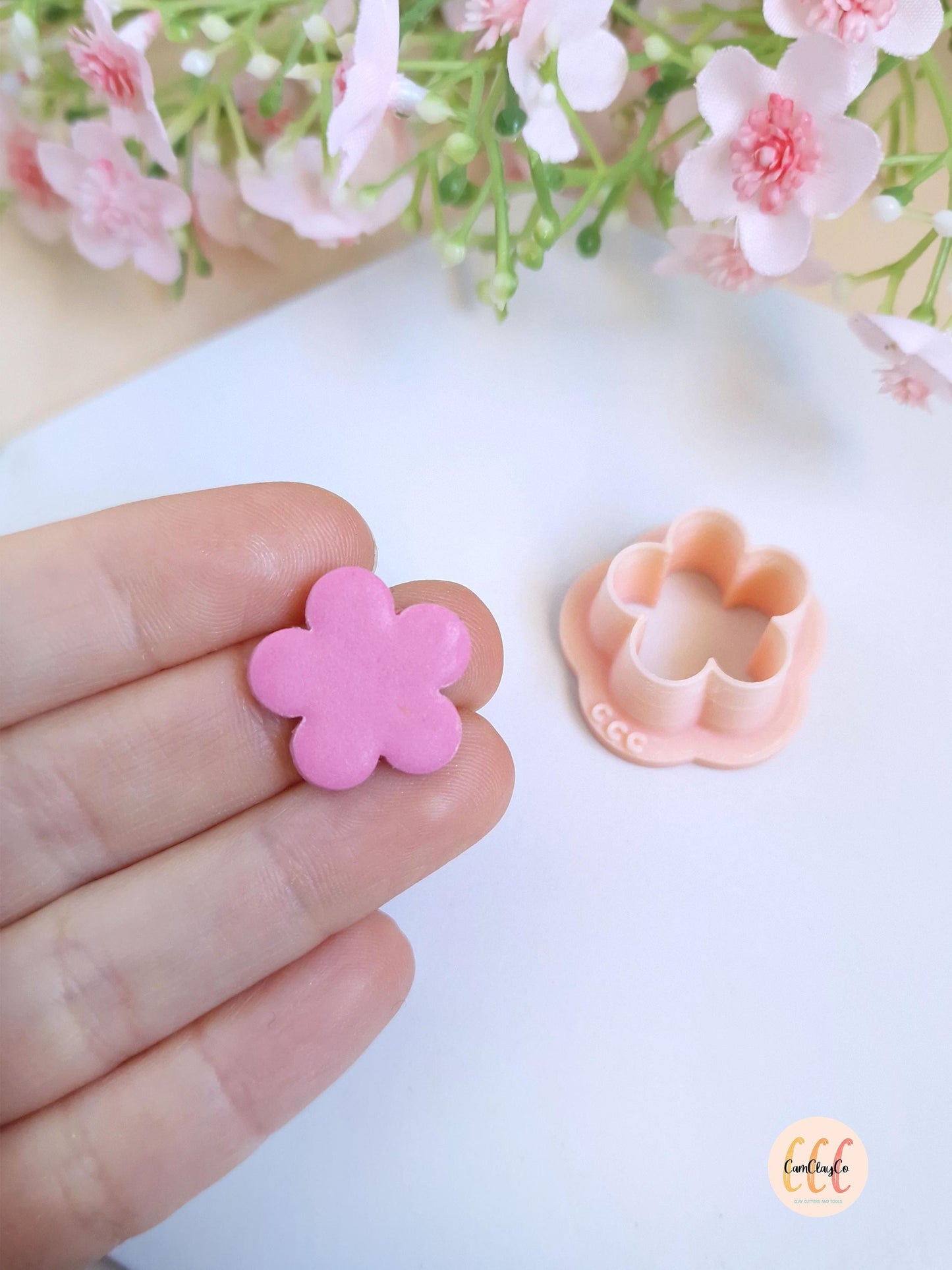 Emporte-pièce 3D en forme de fleur donut 5 pétales pour la fabrication de bijoux en argile polymère