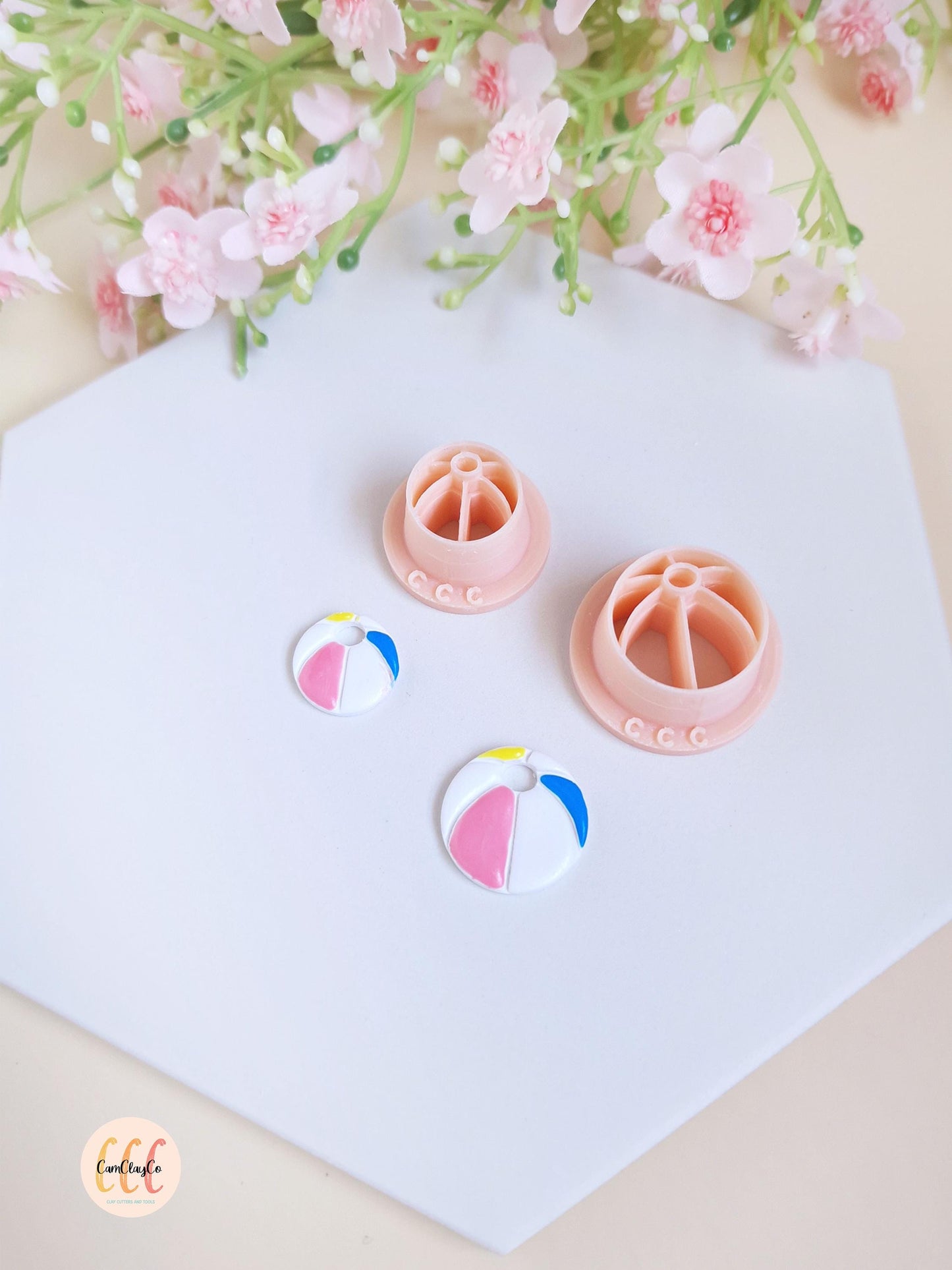 Emporte-pièces 3D en forme de ballon de plage pour la fabrication de bijoux en argile polymère, créoles interchangeables, pampilles