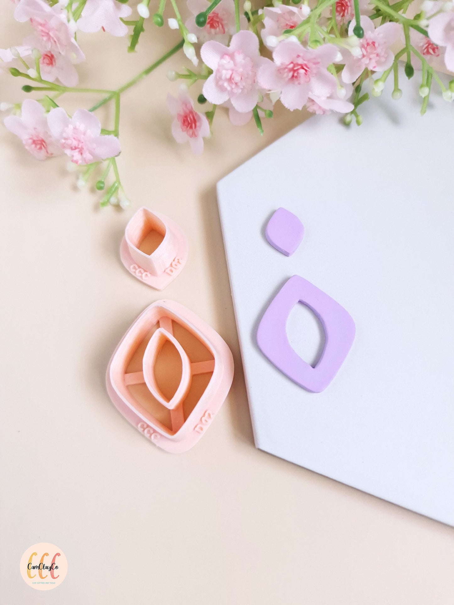 Set of two cutters for making polymer clay jewelry - D02