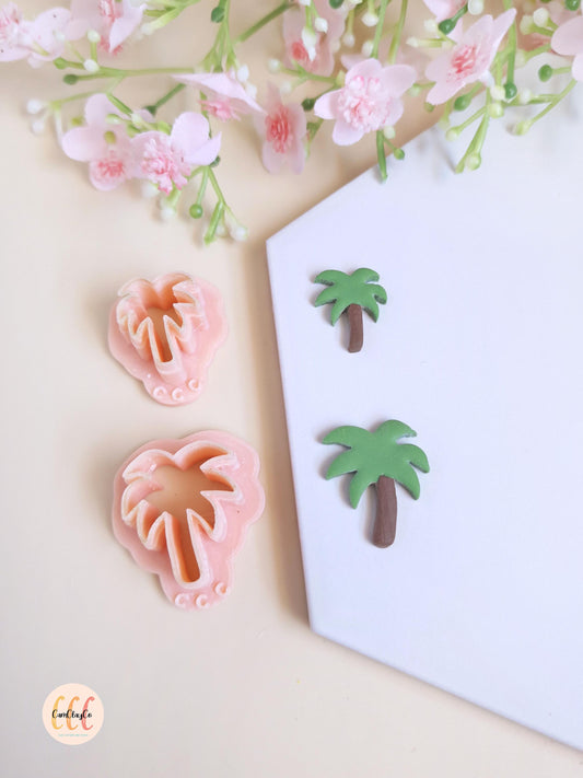3D Palm Tree Cookie Cutters for Polymer Clay Jewelry Making, Interchangeable Hoop Earrings, Tassels