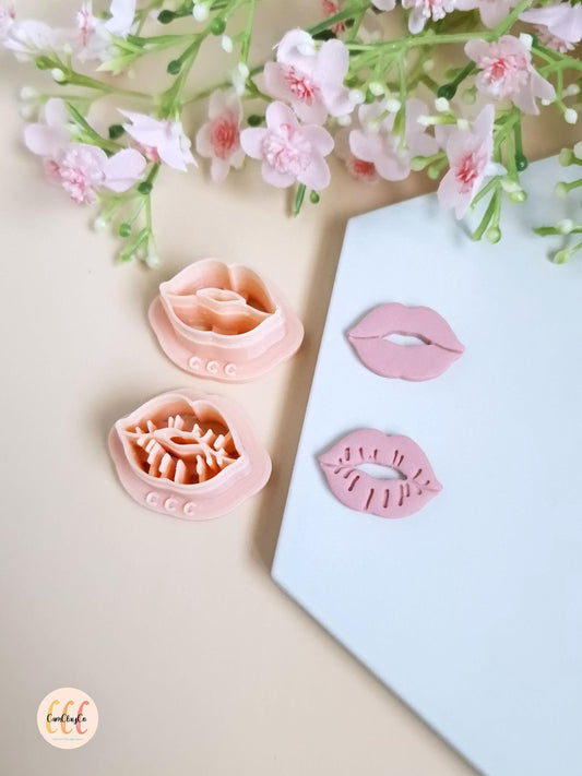 Emporte-pièce 3D en forme de bouche pour la fabrication de bijoux en argile polymère