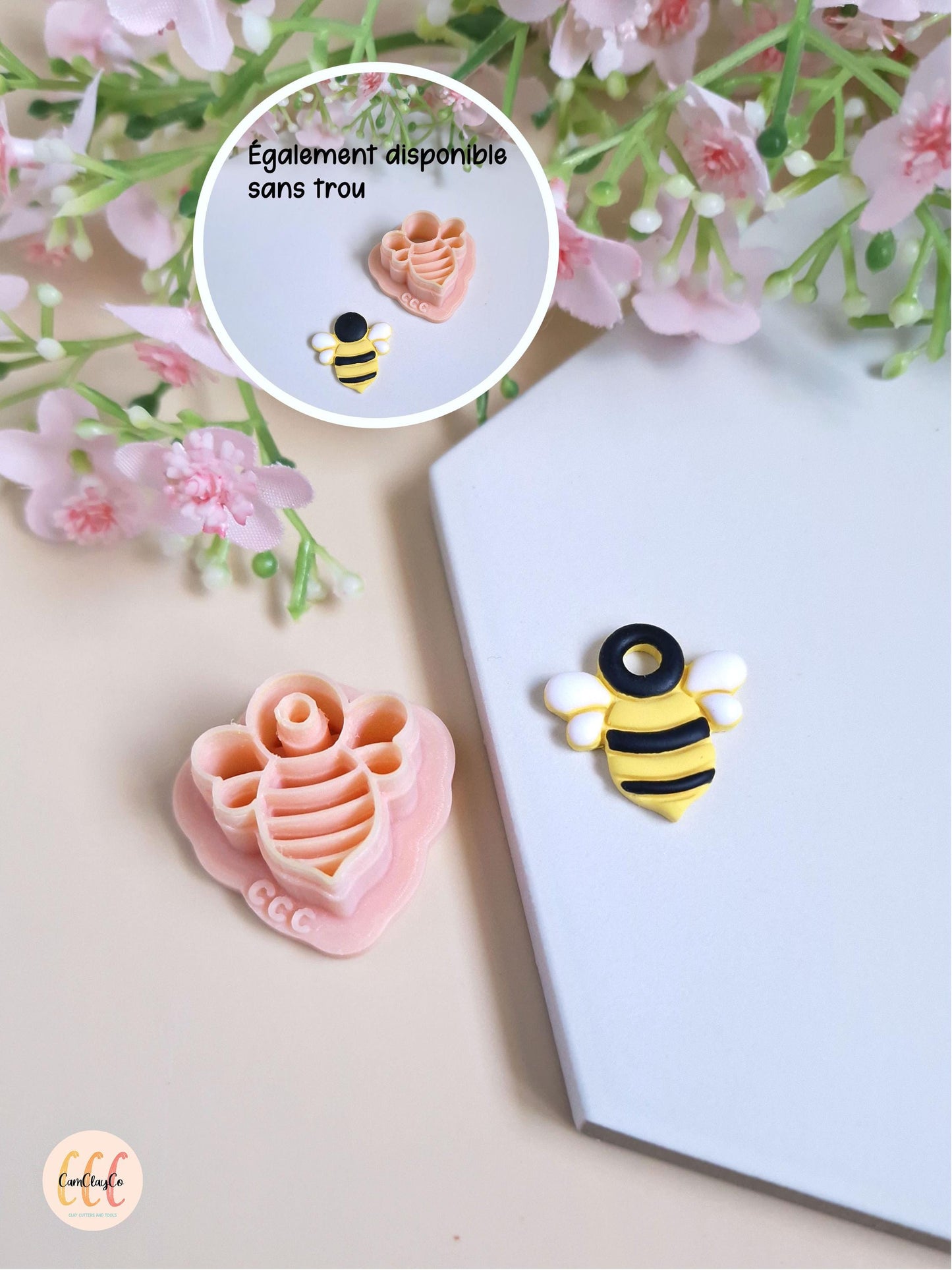 Emporte-pièce 3D en forme d'abeille pour la fabrication de bijoux en argile polymère, créoles interchangeables, pampilles